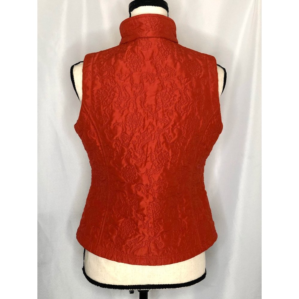 ISIS RUST ORANGE QUILTED FLORAL INSULATED VEST 4 - Picture 4 of 6